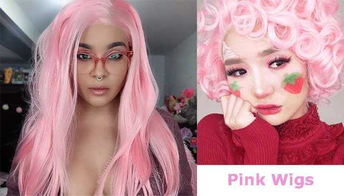 pink lace front wigs